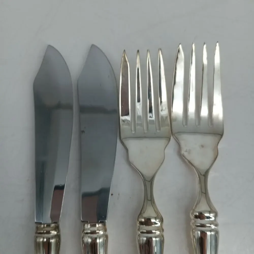 4X Towle Boston Antique Hollow Handled Knives And Forks Silverplate
